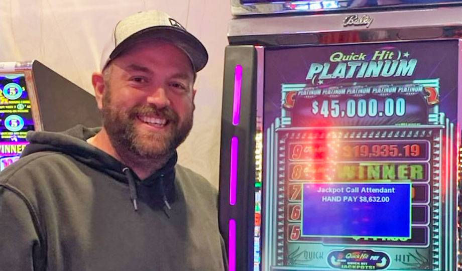 Jackpot winner, Jonathan, won $8,632 at Mardi Gras Casino & Resort