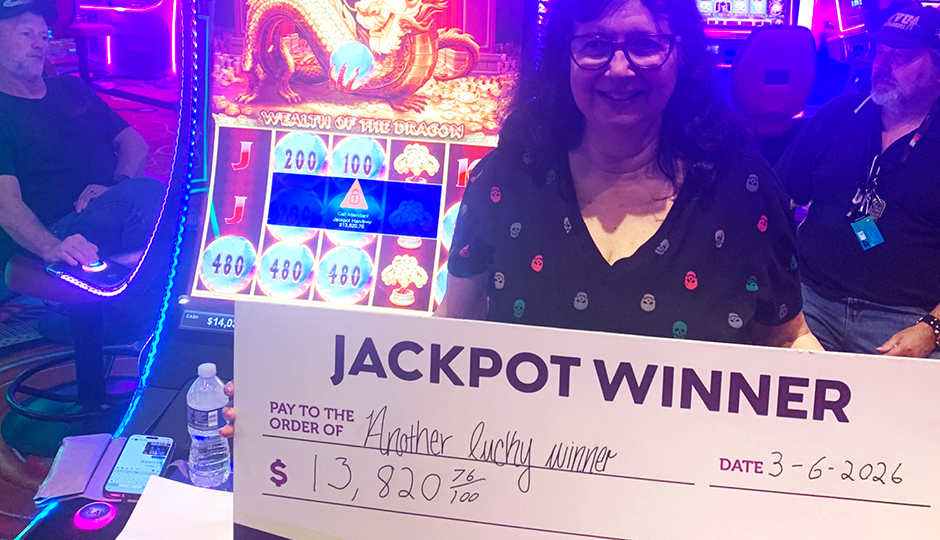 Catherine won $13,820.76 on Wealth of the Dragon