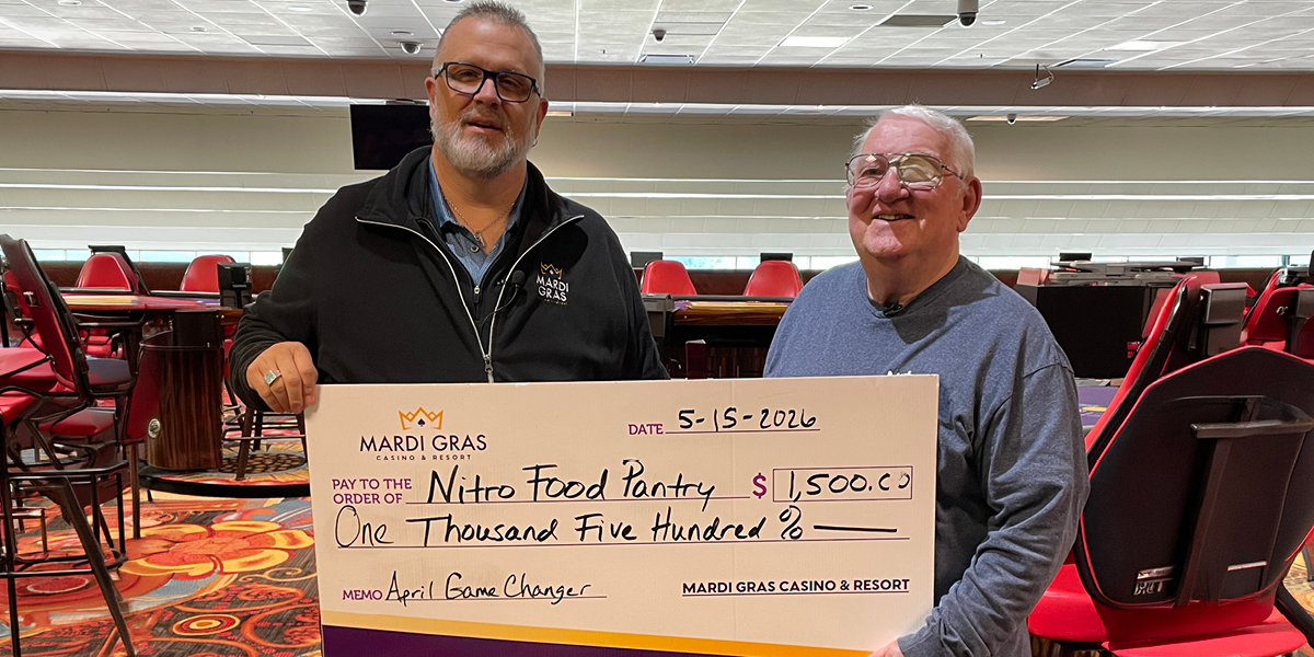 Mardi Gras donates $1500.00 to Nitro Food Pantry